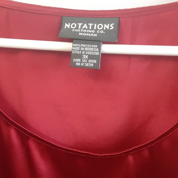 Notations Womans Top 3XL Sleeveless Cranberry Color Scoop Neck Holiday Party - Picture 2 of 8
